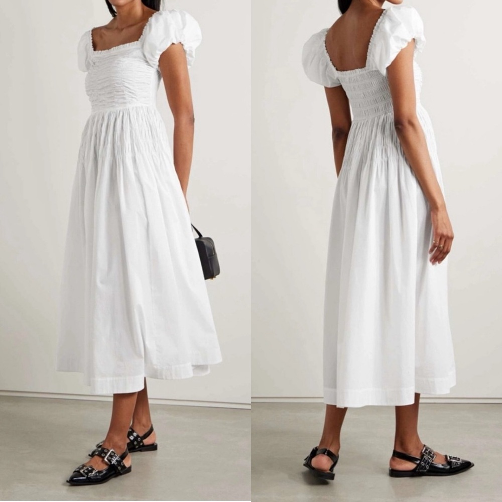 Doen Katherina Shirred Cotton-Voile Midi Dress - Picture 12 of 12